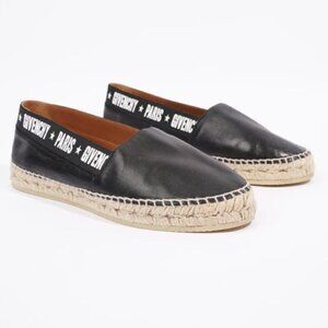 Givenchy Black Leather Espadrilles sz 39